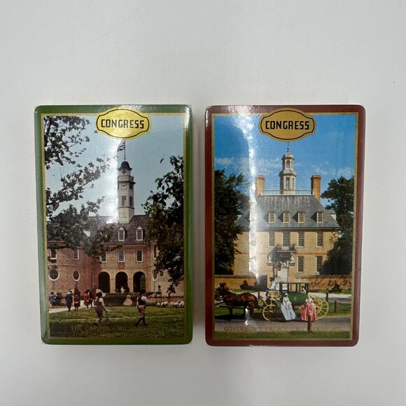 Vintage Double Deck Colonial Williamsburg Congress Playing Cards / Cards Sealed - Picture 2 of 11